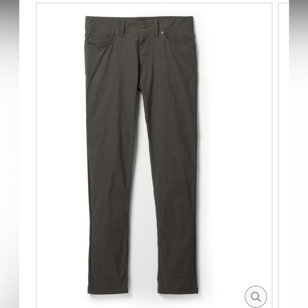PrAna Brion slim pants. Size 33x32. Color is dark iron. Excellent used condition